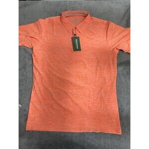 Devotive Men’s Polo Shirt Large Orange Moisture Wicking Golf Athletic NWT